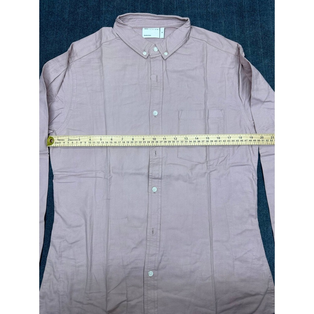 ASOS DESIGN Mens Oxford Button Down Shirt Dusty Rose Pink Size M Long Sleeve